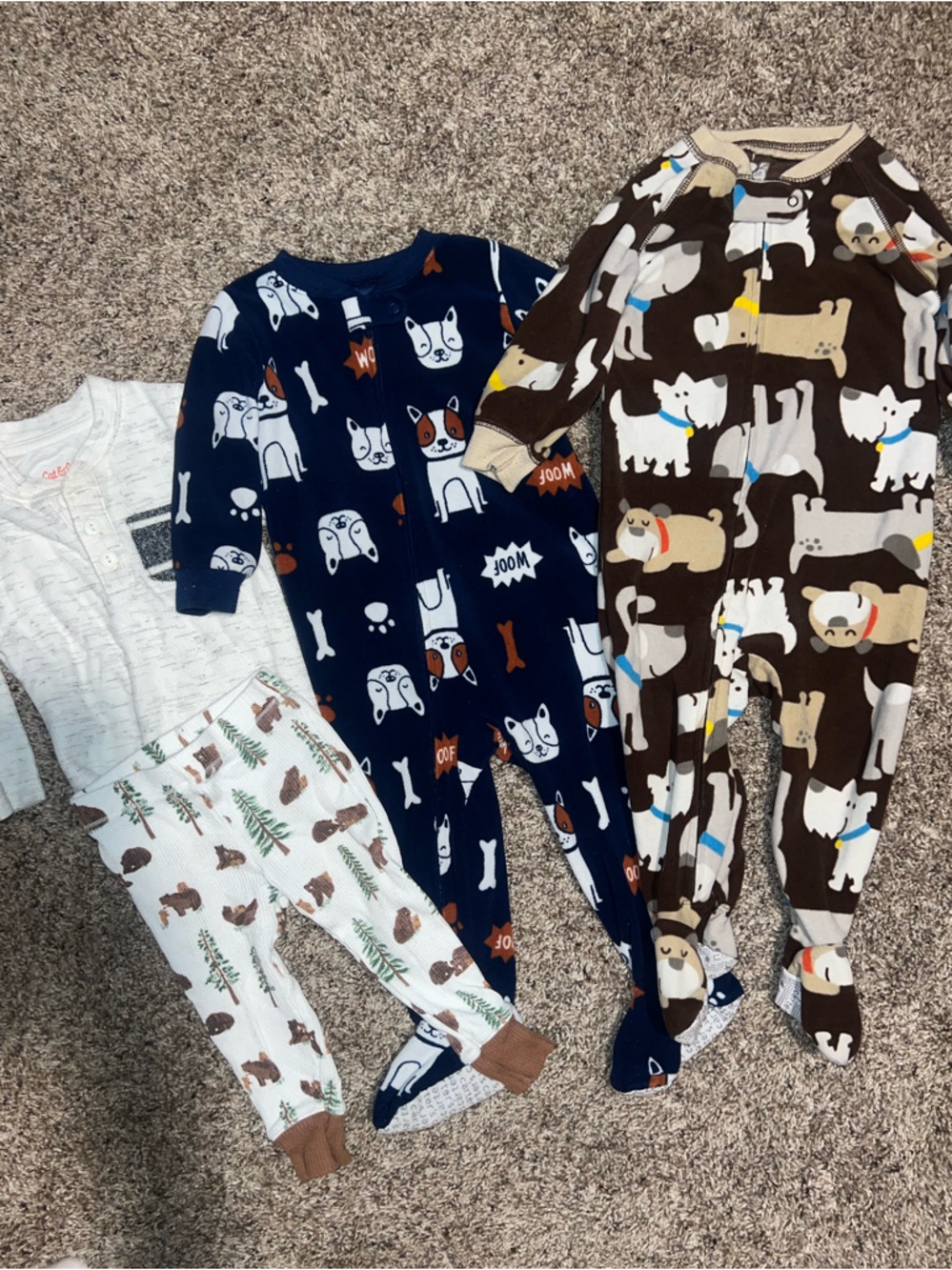 Toddler Baby Boy Pajama Bundle 18 Months Carters Angel Dear Bears Puppy
